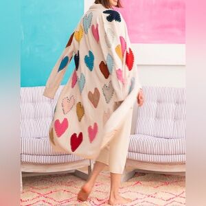 Sold! Kerri Rosenthal Pearl Patchwork Heart London Super Long Cardigan size L